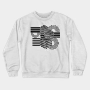 Geometric minimal art lineart black and white Crewneck Sweatshirt